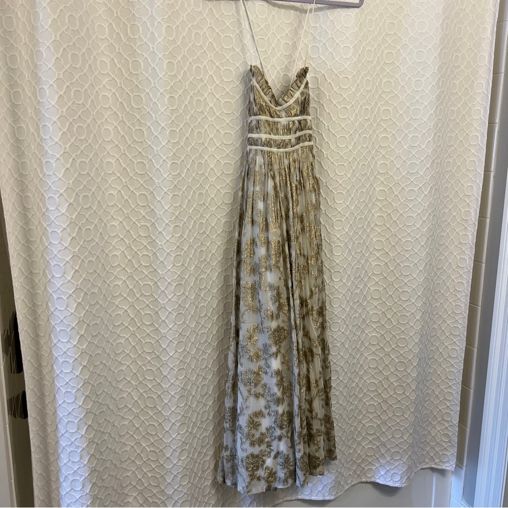 Free People Charlie maxi metallic floral print dress. Small